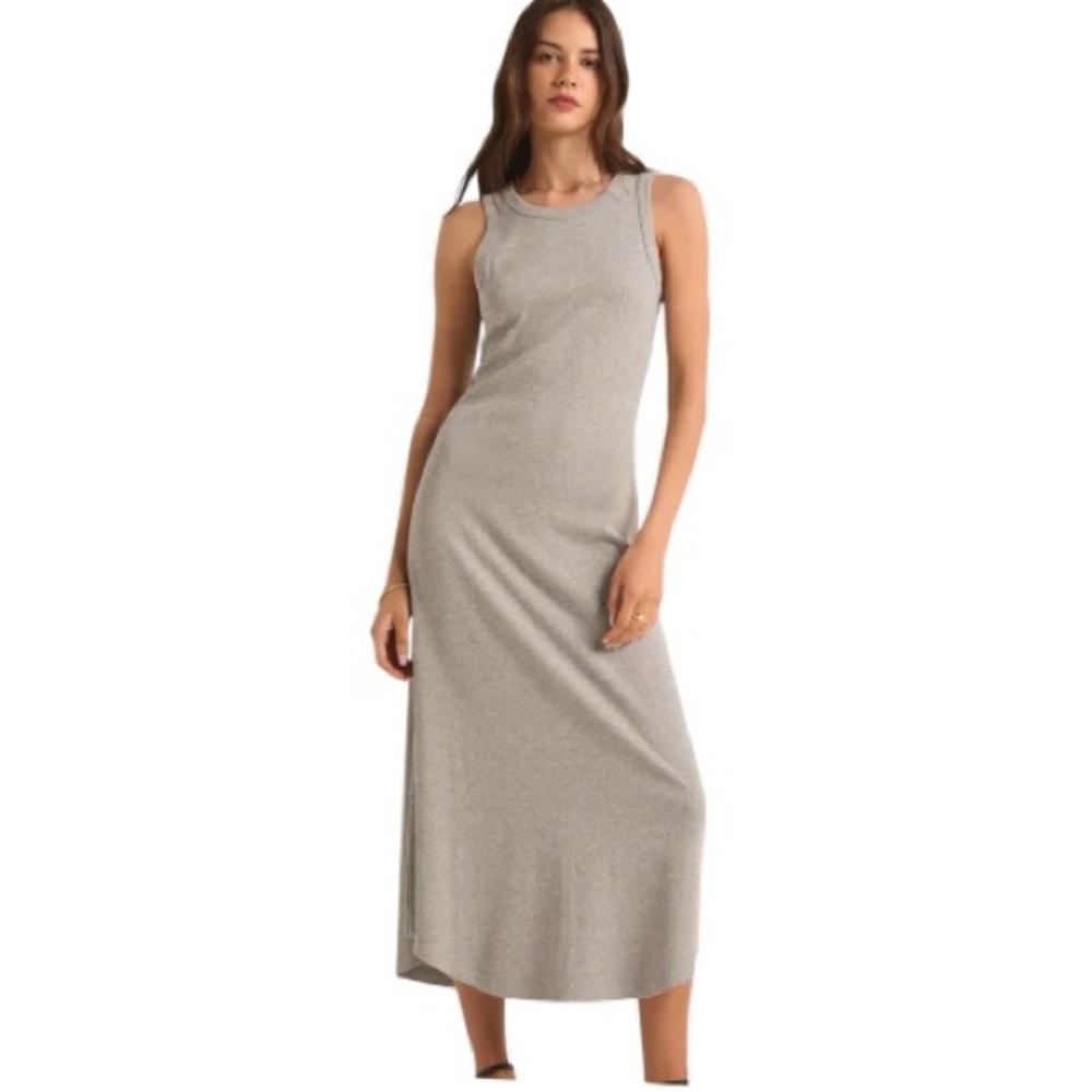 NEW Z Supply Goodwin Sleeveless Midi Dress Heather Gray Size Small